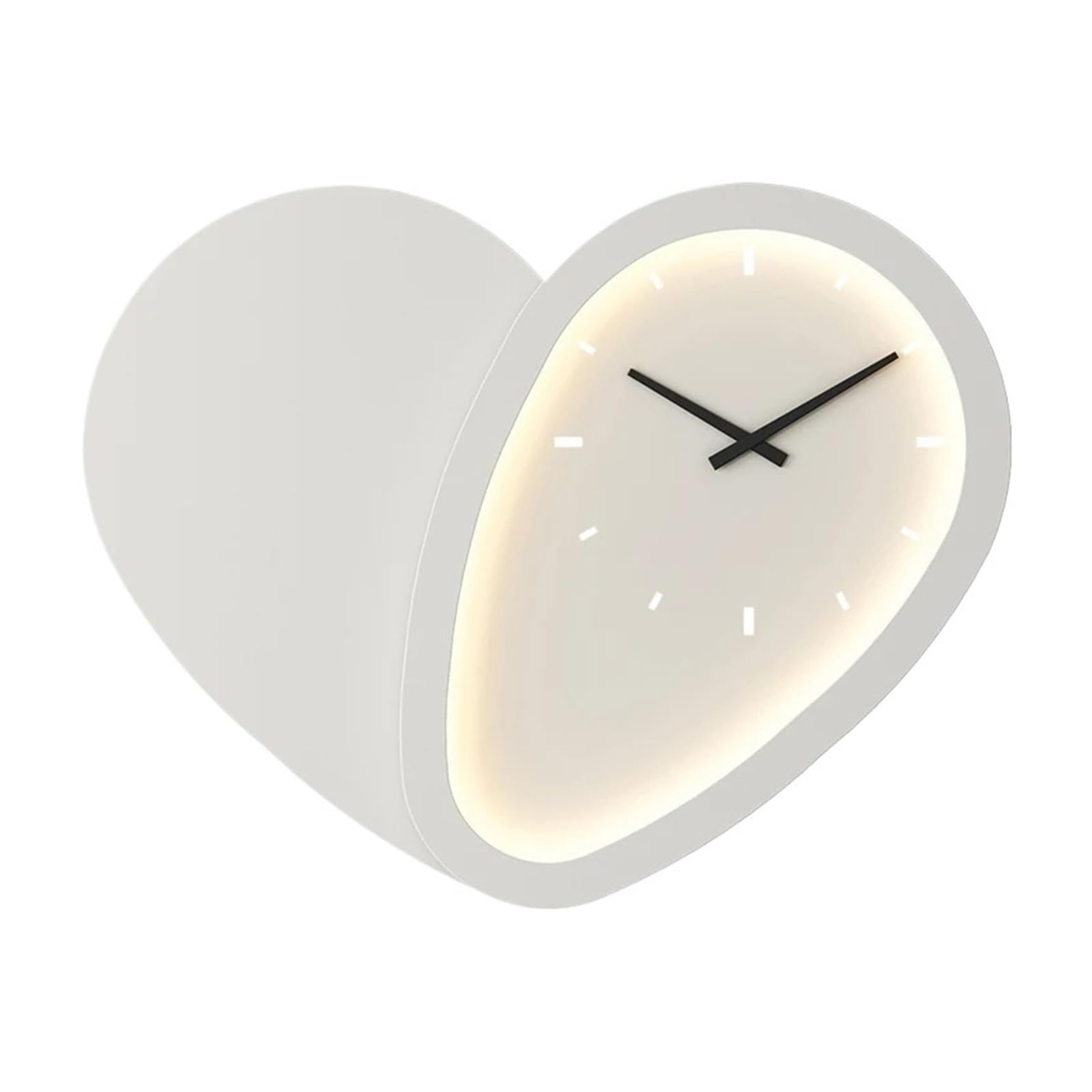 KOESRXNQW with Clock Wall Lamp Love Shaped Design Indoor Parlor Bedroom Lighting Fixtures Sconce Dimmable Easy Installation(White)