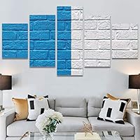 SIGNWIN 5 Panel Canvas Wall Art Abstract Colorful Geometric Hallway Minimalist Mixed Media Multicolor Patterns for Home Decorations Ready to Hang - 60