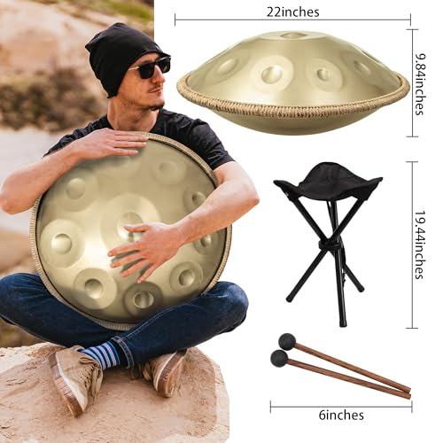 Lomuty SD001 Handpan 22 Inches D Minor Kurd Handpan 10 Notes Handpan Drum Instrument thumb #5