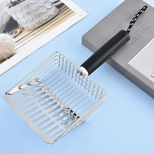 Pá para Areia de Gato com Suporte,Recolhedor de Excrementos de Gato com Recipiente - Kit De Peneira