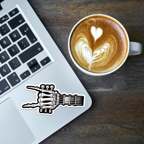 Image of Guitar Sticker 8 Pcs (Large Size) Vinyl Stickers Laptop Waterproof Decal for Car Bumper Water Bottle Notebook Luggage Window Party Birthday Decorations - Size 4 Inches