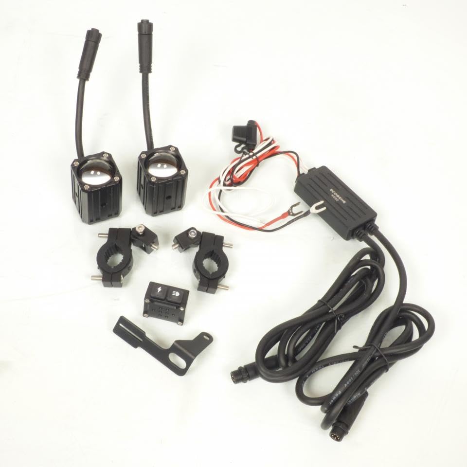 RB MAX Feu avant additionnel carré à LED ECOBENE 12V 50W homologué compatible avec moto ECO-KD20