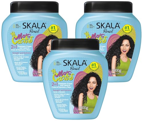 Image of SKALA Expert Mais Cachos 2 in 1 Treatment Cream & Leave In Conditioner for Curly Hair, Vegan Hair Mask, Shea Butter & Castor Oil, Deep Hydration Mask, Softening & Smoothing, Anti Frizz Formula, 1000g