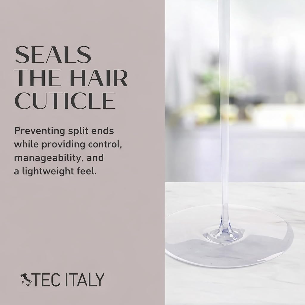 Tec Italy Silk System Shine Serum, Anti-Frizz Hair Serum for All Hair Types, Lightweight Shine Enhancing Formula with Heat & UV Protection, 4.22 fl oz (125 ml)