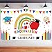 Kindergarten Graduation Backdrop Banner Class of 2026 Congrats Grad Graduation Decorations for Kindergarten Graduate Party Ceremony Decor Supplies(White)