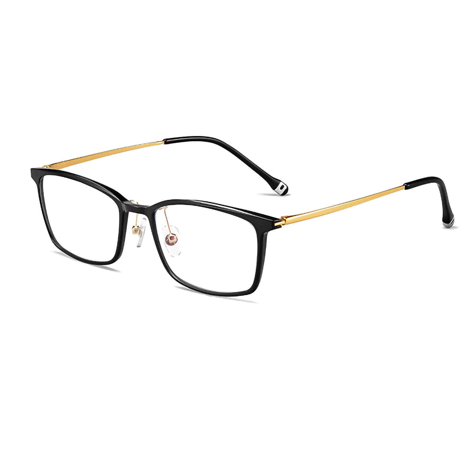 Lesebrille für Männer und Frauen, Blaulichtfilter, Vollrand, rutschfeste Lesebrille aus Metall, leichte, Bequeme Gaming-Brille, Schwarzgold, +1,50 (Schwarzgold 1,5)