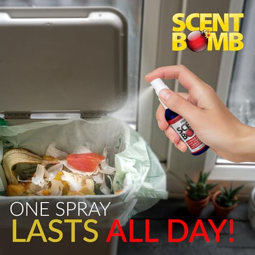 Image of Scent Bomb Air Freshener Spray, Long-Lasting Odor Eliminator - Effective Deodorizer for Home & Car, Fresh Room Spray for Kitchen, Bathroom & Smell Neutralizer - 1 oz Pack of 4, Strawberry Scent
