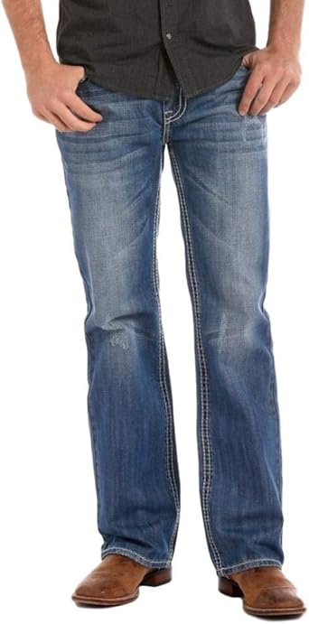 Amazon.com: Rock \u0026 Roll - Pantalones vaqueros de doble cañón rectos grandes  y medianos : Ropa, Zapatos y Joyería