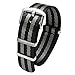 Produktbild PBCODE Sicherheitsgurt Uhrenarmbänder Sicherheitsgurt Nylon Nato Straps Heavy Duty Polierte Schnalle 20mm Schwarz und Grau James Bond