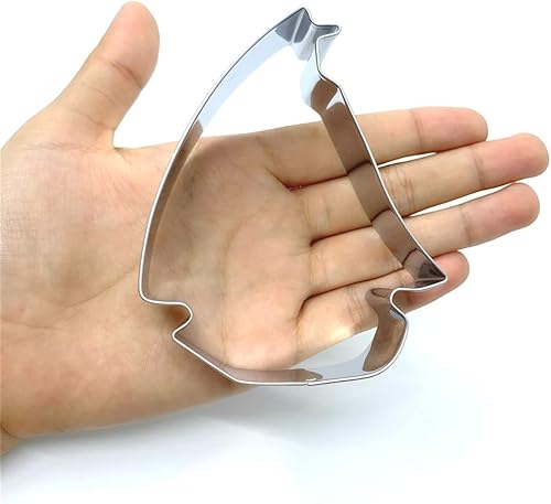 Miniatura 4 de LILIAO Cortador de galletas náuticas de velero, 3.7 pulgadas, cortadores de sándwich de pan de galletas, acero inoxidable