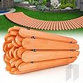 6FT Curved Wooden Garden Pathway, Outdoor Walkway Roll Out Cedar Garden Walkway, Non-Slip Swimming Mat for Above-Ground Pool