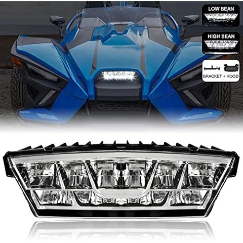 LED Head Light Assembly for Slingshot All Models, LDETXY Center Head Lamp Headlight Kit for 2020-2022 Polaris Slingshot S GT R LE SL Modified Accessories Cover