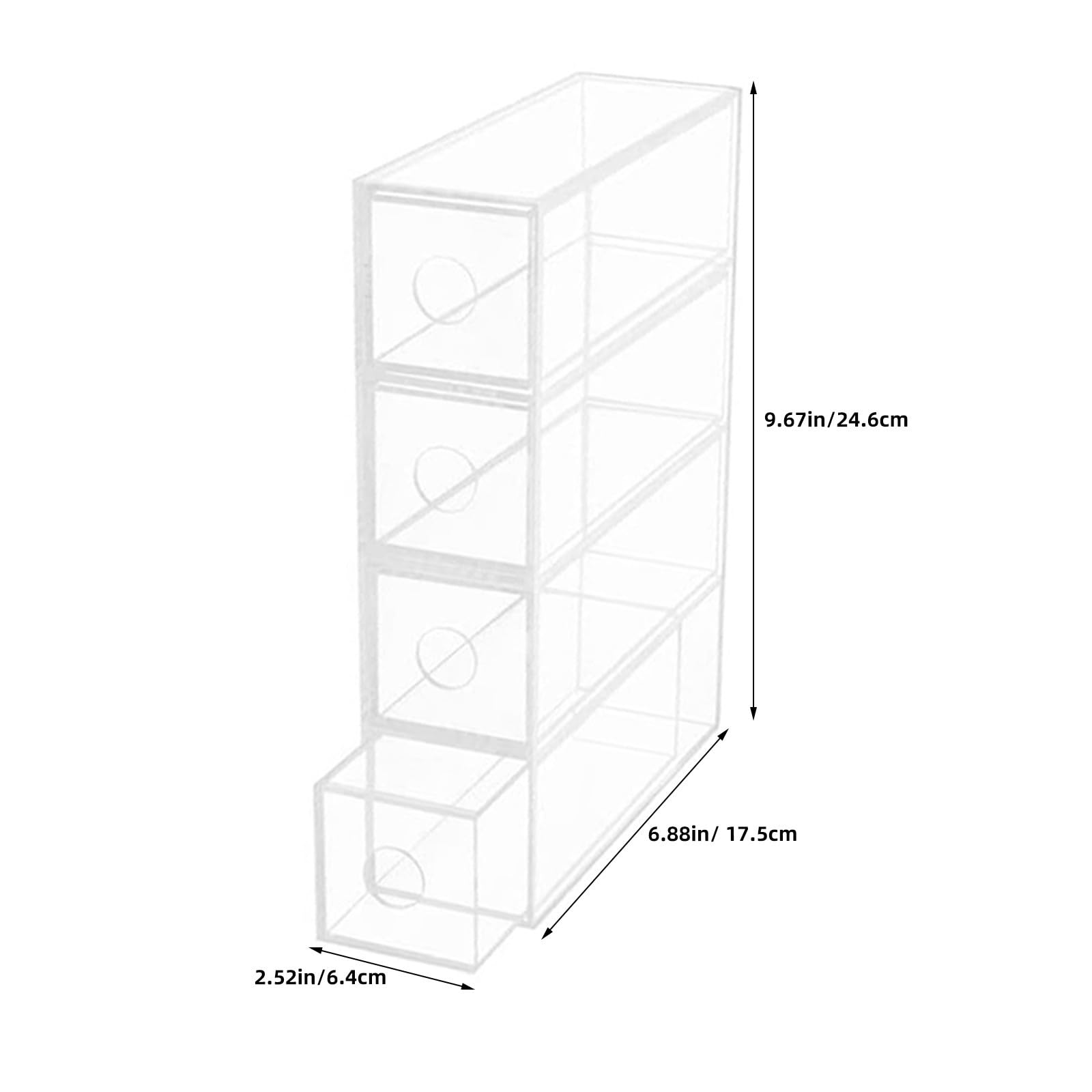 jojofuny 3 Stück Augenbrillen und Acryl mit 4 Schubladen Aufbewahrungsbox | Sonnenbrillen und Brillen, Vertikale Kasten mit Gleitenden Fächern, Tisch