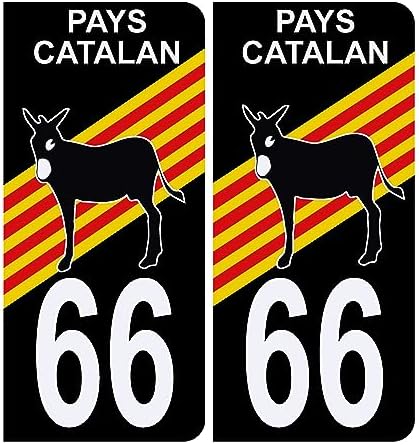 HADEXIA Pack 2 Paires Autocollants Plaques Immatriculation Premium Espagne Noir - Numéro Département Personnalisé - Lot De 4 Stickers