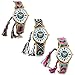 JewelryWe Boho Reloj De Pulsera Étnica De Mujeres, Azul Rosa Cuerda De...