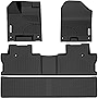 OEDRO Floor Mats Compatible with 2017-2023 Honda Ridgeline Crew Cab, 3 Row Liner Set (Front, 2nd Seats and Underseat Cargo Area), Black TPE All Weather Guard Custom Fit