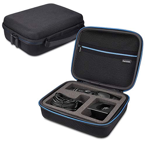 kwmobile custodia Compatibile con Panasonic ER-GP80 - astuccio rigido per tagliacapelli rasoio regolabarba con scomparto lamette testine caricabatterie accessori - nero