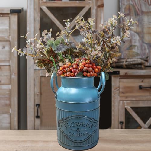 Linxiu LXSTSHPUS Farmhouse Decorative Flower Vase, Rustic Vases, Metal Galvanized Milk Can thumb #5