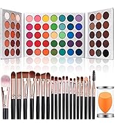 Upgraded Pro 65 Colors Eyeshadow Makeup Pallet+ 20pcs Makeup Brushes Set + Sponge Blender with Bo...