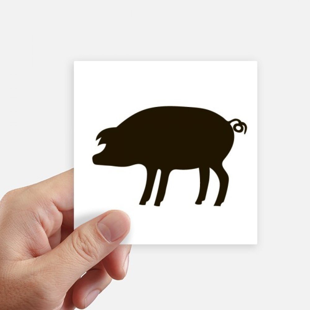 Autocollant carré porc noir 10CM pour personnaliser votre ordinateur et bagages