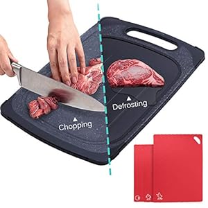 GEMITTO 2-in-1 ontdooiplaat snijplank,Ontdooi Plank voor vlees/vis/groente om snel en natuurlijk ontdooien (zonder stroom) Accessoires keuken eenvoudige reiniging