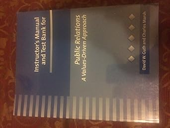 Instructor's Manual and Test Bank for "Public Relations - A Values ...