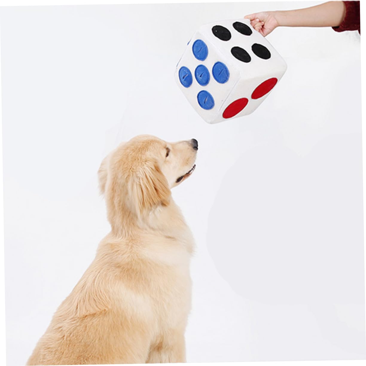 Hohopeti Hundetrainingsspielzeug Aus Aluminium-plüsch Würfeldesign Für Glückliche Hunde Leckerli-Spielzeug Für Haustiere Farbe Weiß