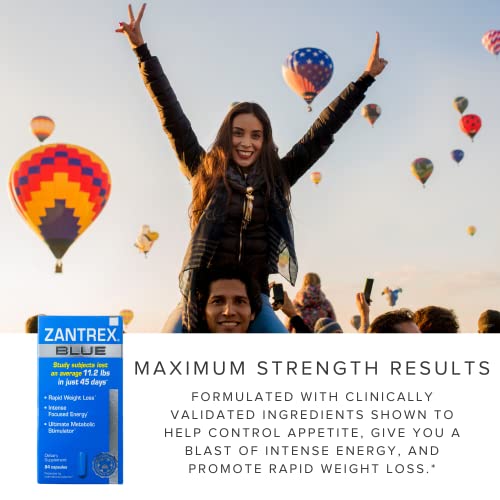Zantrex Blue High-Energy Rapid Weight Loss Supplement - Advanced Metabolic Boosting Formula, Reduces Body Fat, Enhances Stamina & Performance - 84 Count Capsules #TOP3
