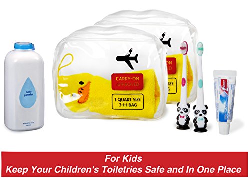 TSA Approved Clear Travel Toiletry Bag-Quart Sized with Zipper-Airport Airline Compliant Bag/Bottles-Men's/Women's 3-1-1 Kit+Travel (3 PACK)4