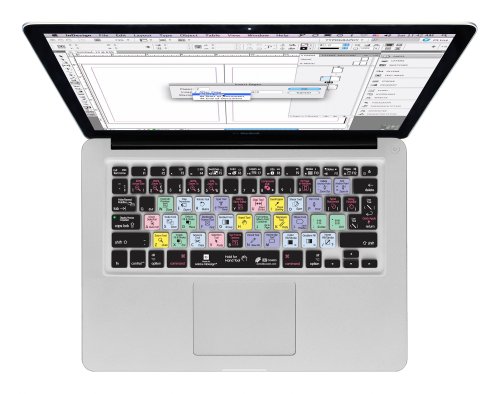 Funda para teclado InDesign CS6 para MacBook Air y Pro con distribución QWERTY