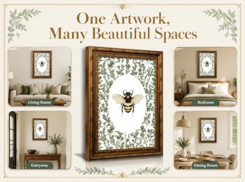 SKZMBTI Vintage Gold Framed Insect Wall Art Classical Bee Painting Prints - image 9