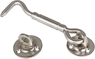 Levemolo 1 Set Lock Steel for Old-Fashioned Stainless Durable Eye Bathroom Window Cabin Barn Xcm Sliding Duty Hooks Sheds Garage Door Heavy Hook Gate Windproof Barn Door