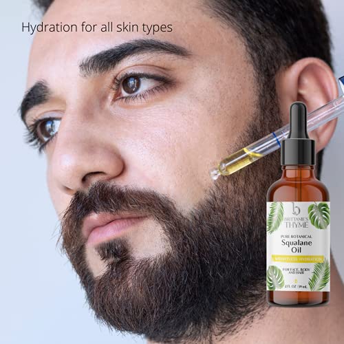 Brittanie's Thyme Squalane Skin Moisturizing Oil 2Oz | 100% Plant Derived Squalane For Face, Skin & Hair | Luxurious Formula, Lightweight Formula For Hydration #TOP7