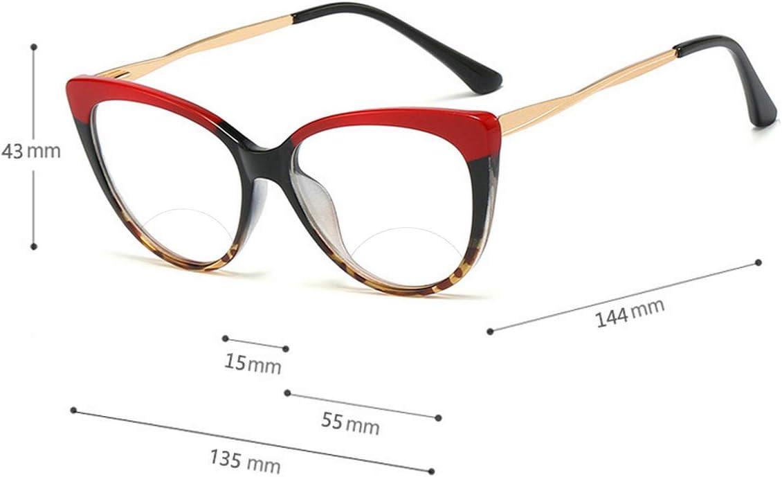 laureles/Photochromic Bifocal Reading Glasses Women's Cat Transition Eyewear Red Leopard Presbyopia Female