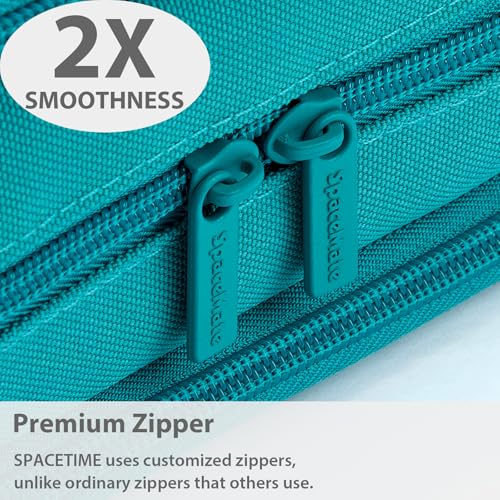 Image of SPACEMATE Pencil Case Pouch Box Bag School Supplies Girls Boys Kids, Cute Preppy Stuff Big Capacity Aesthetic Pen Organizer, Back to College Stationary, Teal, Extra Large Style, 2300ml
