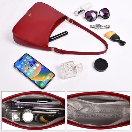Aucuu Handtasche Damen, Umhängetasche Damen Klein Handtasche, Y2K Crossbody Bag, PU Leder Schultertasche, Mini Hobo Bag mit 2 Schultergurten für Dating Party Einkaufe, Bolso vintage