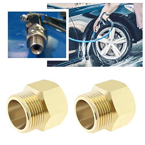 Be In Your Mind 3Pcs Pressure Washer Coupling M22x1.5 Male to M22x1.4 Female Adapter Finish Connector Solid Brass Connector Garden Tools Accessories Gold - Image 3