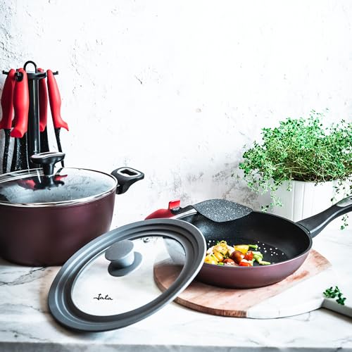 Miniatura 5 de Jata Hogar T26 - Tapa De Sarten Universal De Cristal. Tapa Antisalpicaduras Multidiámetro: 26, 28 Y 30 Cm. Borde De Silicona. Apta Microondas Lavavajillas. Compatible Con Ollas, Sartenes Y Cacerolas