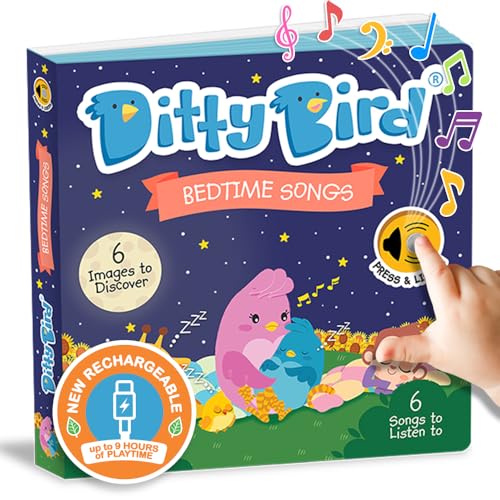 Image of Ditty Bird Musical Books for Toddlers | Interactive Nursery Rhymes Book with Sound | Old Macdonald’s Farm, Twinkle Little Star & More Songs | Fun Baby Book for 1-3 Year Olds (Bedtime Songs)