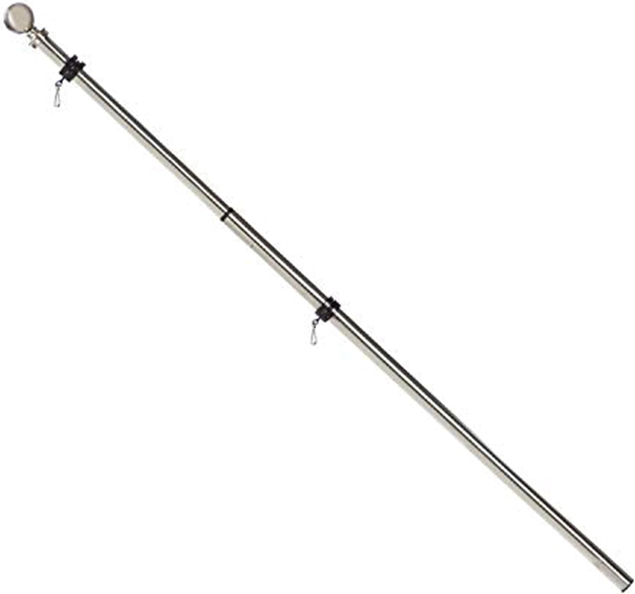 Silver Flag Pole Extends from 35" L x 1.8" W to 60" L