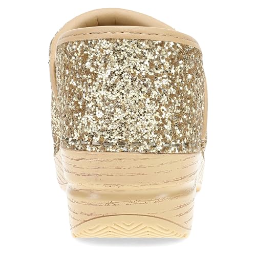 Image of Dansko Professional Glitter Slip-On Clogs for Women - Rocker Sole and Arch Support for Comfort - Shiny and Stylish Glitter Uppers