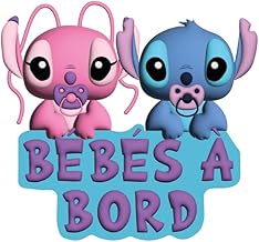 Autocollant bébé à bord, duo petites créatures mignonnes à bord, vinyle haute qualité, autocollant voiture, moderne et fun, 100% français