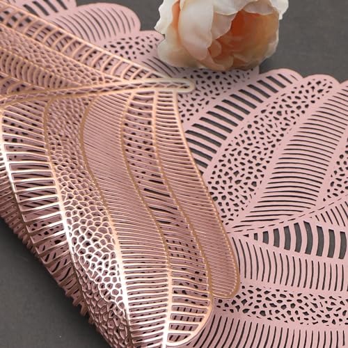Image of Dakshya Industries Set of 2 PVC Waterproof Table Placemats (45x30 cm) - Heat Resistant, Washable Dining Mats (Copper)
