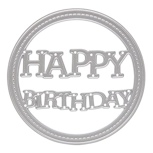 Whitelotous Metal Cutting Dies Stencil Template Mould for DIY Scrapbook Album Paper Card (Happy Birthday)