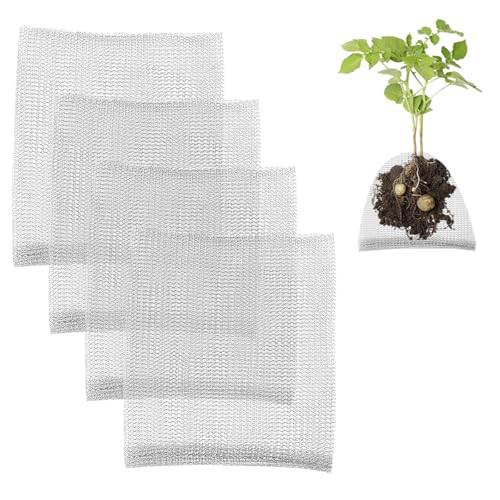 HANWRAPS Plant Root Guard Gopher Wire 5 PCS 1 Gallon Plant Wire Baskets Rust-Resistant Stainless Steel Gophers Moles Voles Mesh Baskets Protect Plant Roots Tubers Trees Flowers Crops