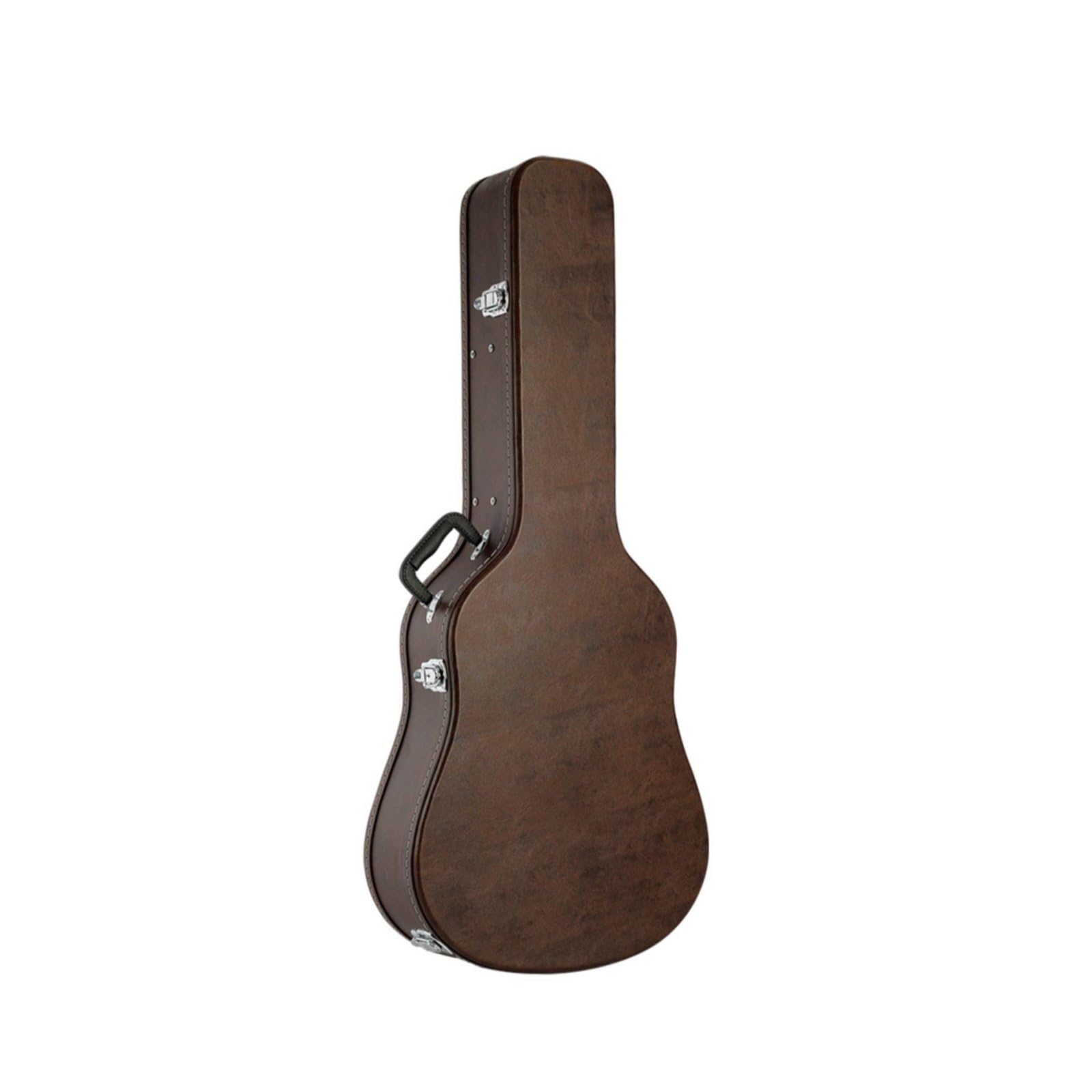 Harilla Estuche para Guitarra Clásica Funda Rígida Maletín Protector con Estructura Duradera para Viajes y Envíos Interior, Funda De Guitarra De Cuero PU, Marrón Retro, con Correas De Hombro Dobles