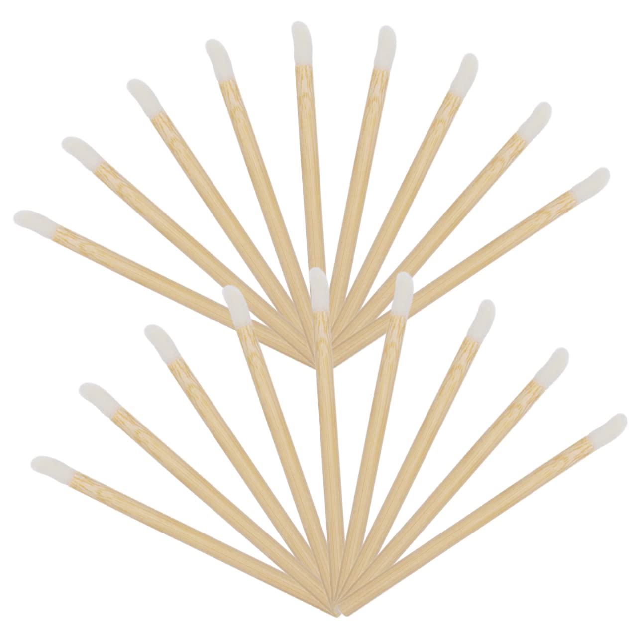 NULYLU 100pcs Wooden Lip Brush Applicators Portable Makeup Tools for Lipstick Gloss Balm