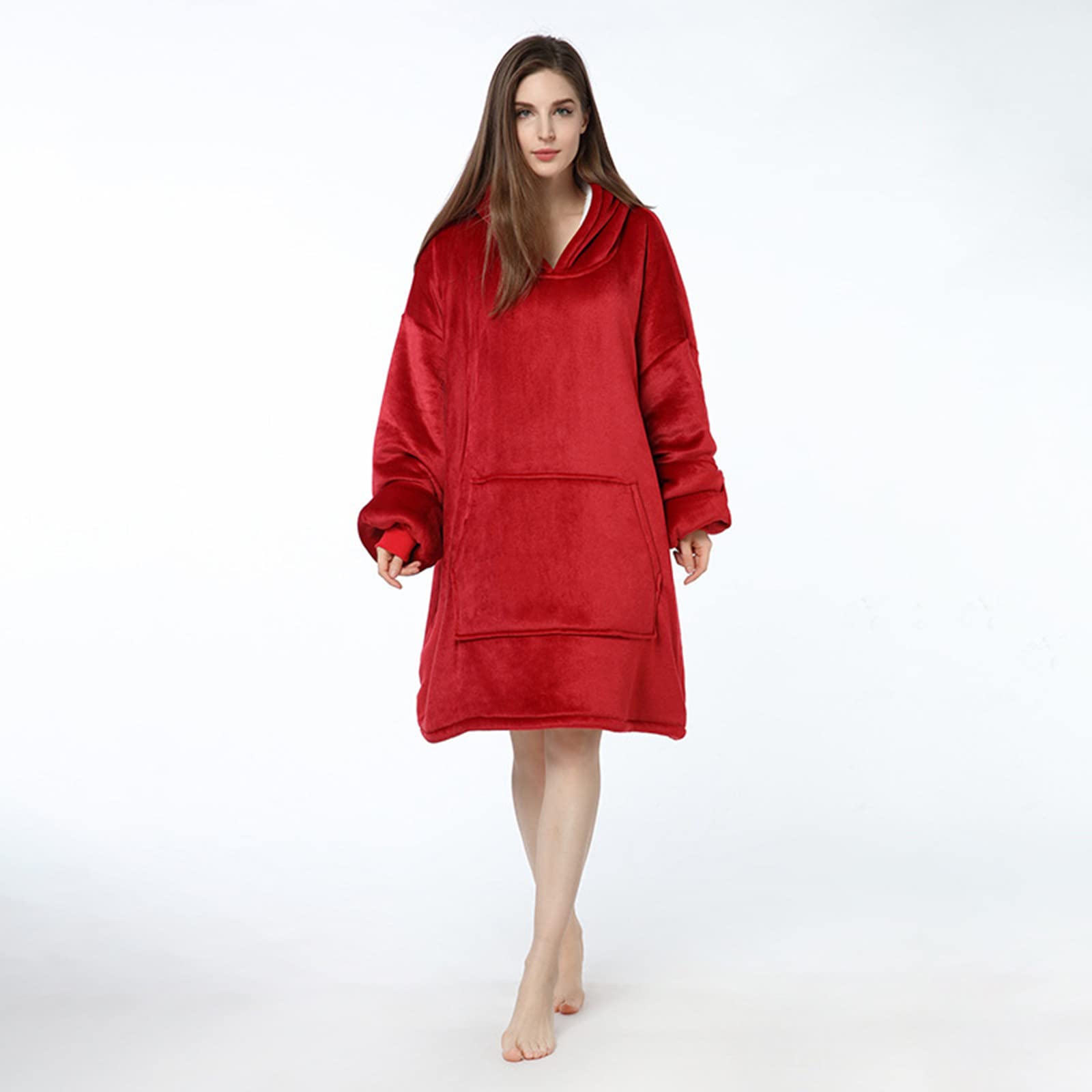 Maglione Coperta Sherpa Oversize - Felpa Portatile Morbida E Calda - Foto 11