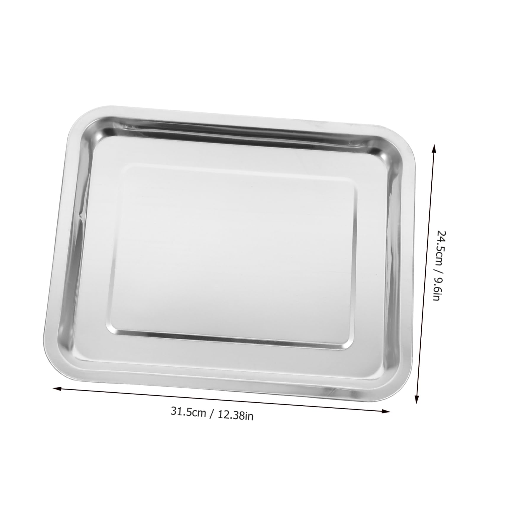 Unomor Stainless Steel Baking Tray Toaster Oven Pan for Easy Cleaning Multifunctional Rectangular Plate for Serving Storage Edges for Effortless Handling