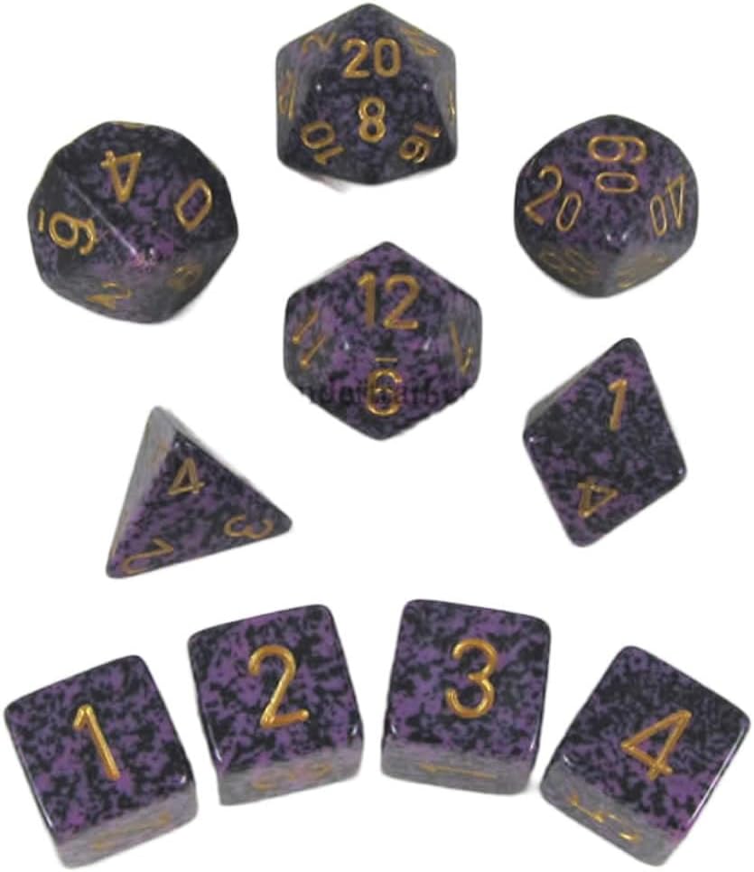 Hurricane Elemental Dice with Gold Numbers 16mm (5/8in) Set of 10 Koplow Games